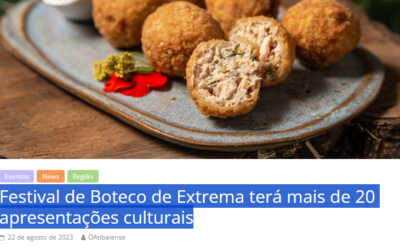 O Atibaiense – Festival de Boteco de Extrema terá mais de 20 apresentações culturais